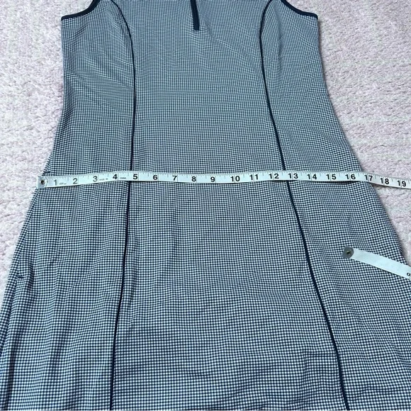 Greg Norman Womens Arielle Sleeveless Zip Golf Dress Size Small Navy Gingham - Picture 7 of 10